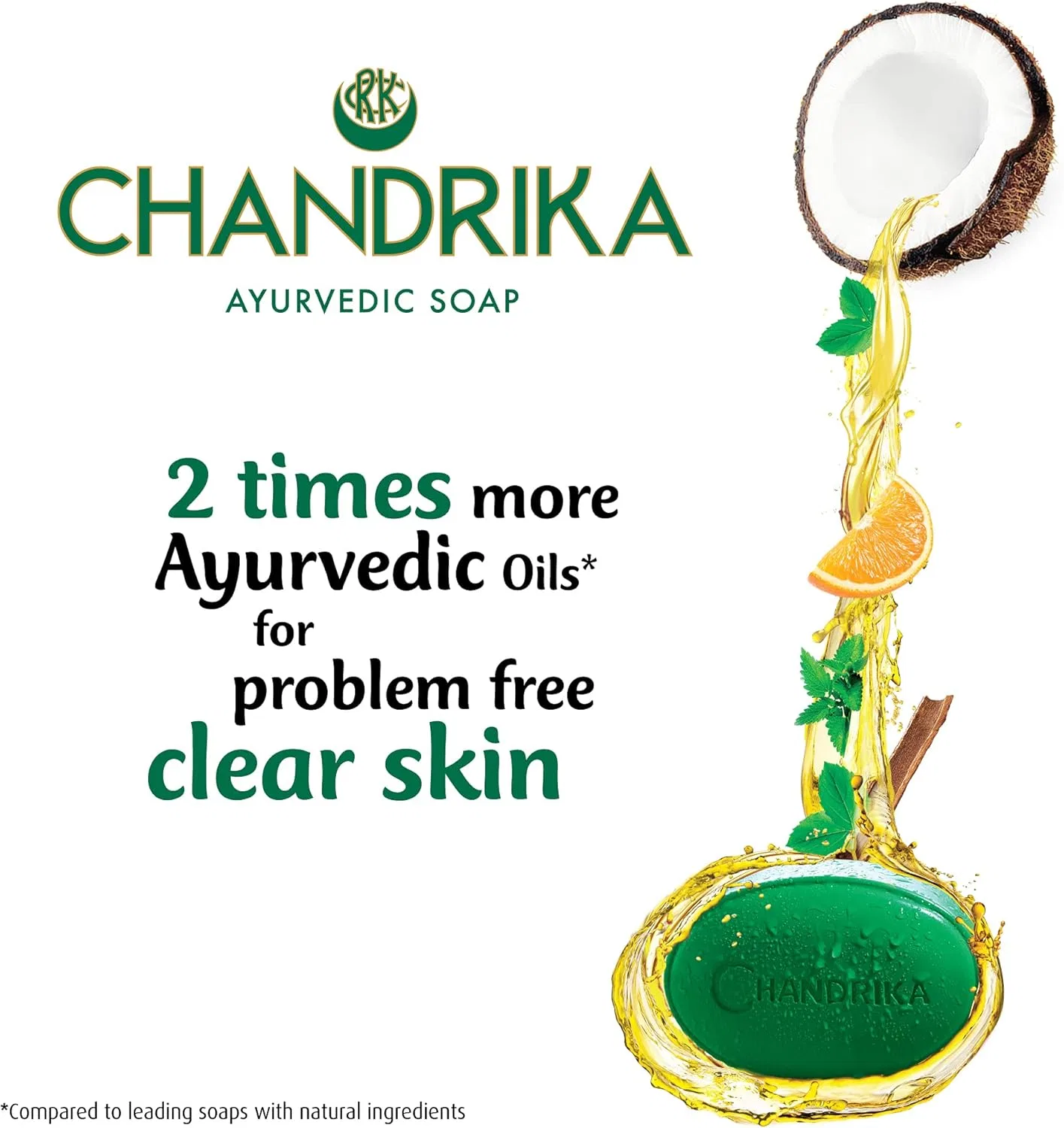 Мыло твердое Chandrika Ayurveda для здоровой кожи, 75 г, прозрачное — фото 4