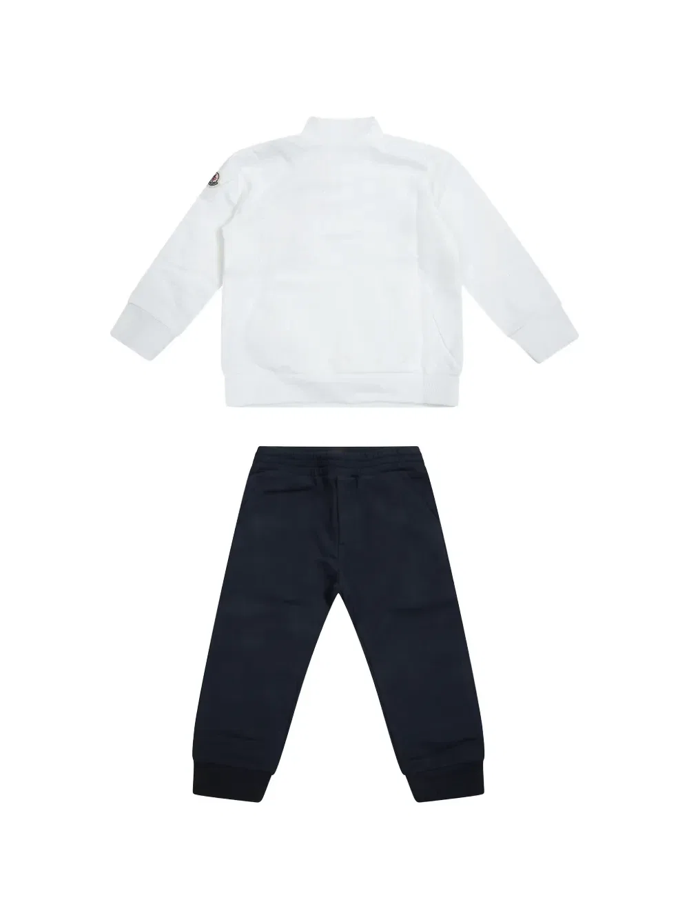 Костюм-двойка с логотипной нашивкой Moncler Enfant, белый — фото 2