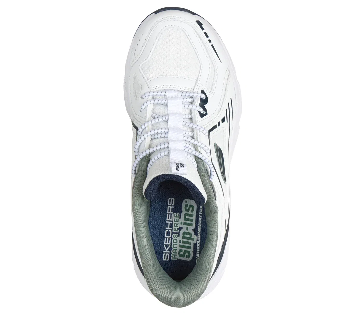 Детские слипоны Retro-Graph - Breezy-Pacer Skechers, белый/тёмно-синий — фото 2