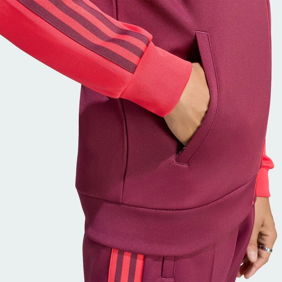 Спортивная толстовка на молнии ADIDAS PERFORMANCE 'Olympique Lyon' малинового цвета — фото 3