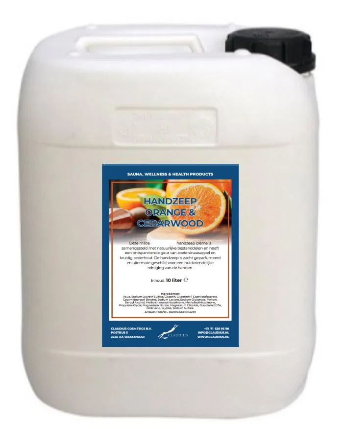 Жидкое мыло для рук Sweet Orange & Cedarwood, Claudius, 10 л, Оранжевый