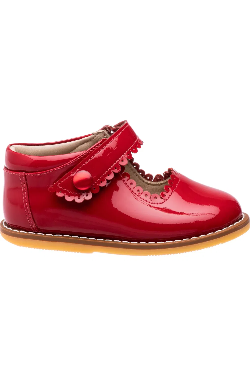 Детские туфли Мэри Джейн с волнистым краем Elephantito, Red Patent — фото 2