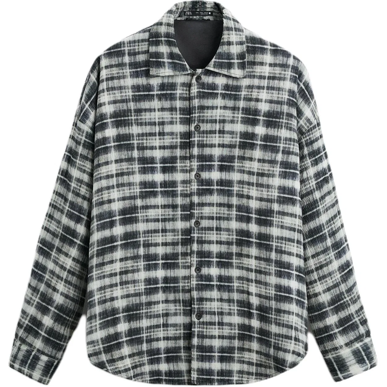 Мужская рубашка с воротником Black/White ZARA, Black/White