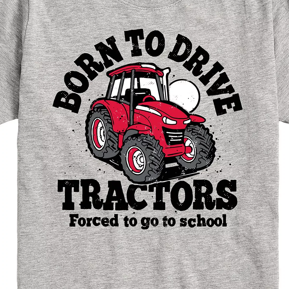 Детская футболка для мальчиков с коротким рукавом Born To Drive Tractors School Instant Message, Yellow — фото 2