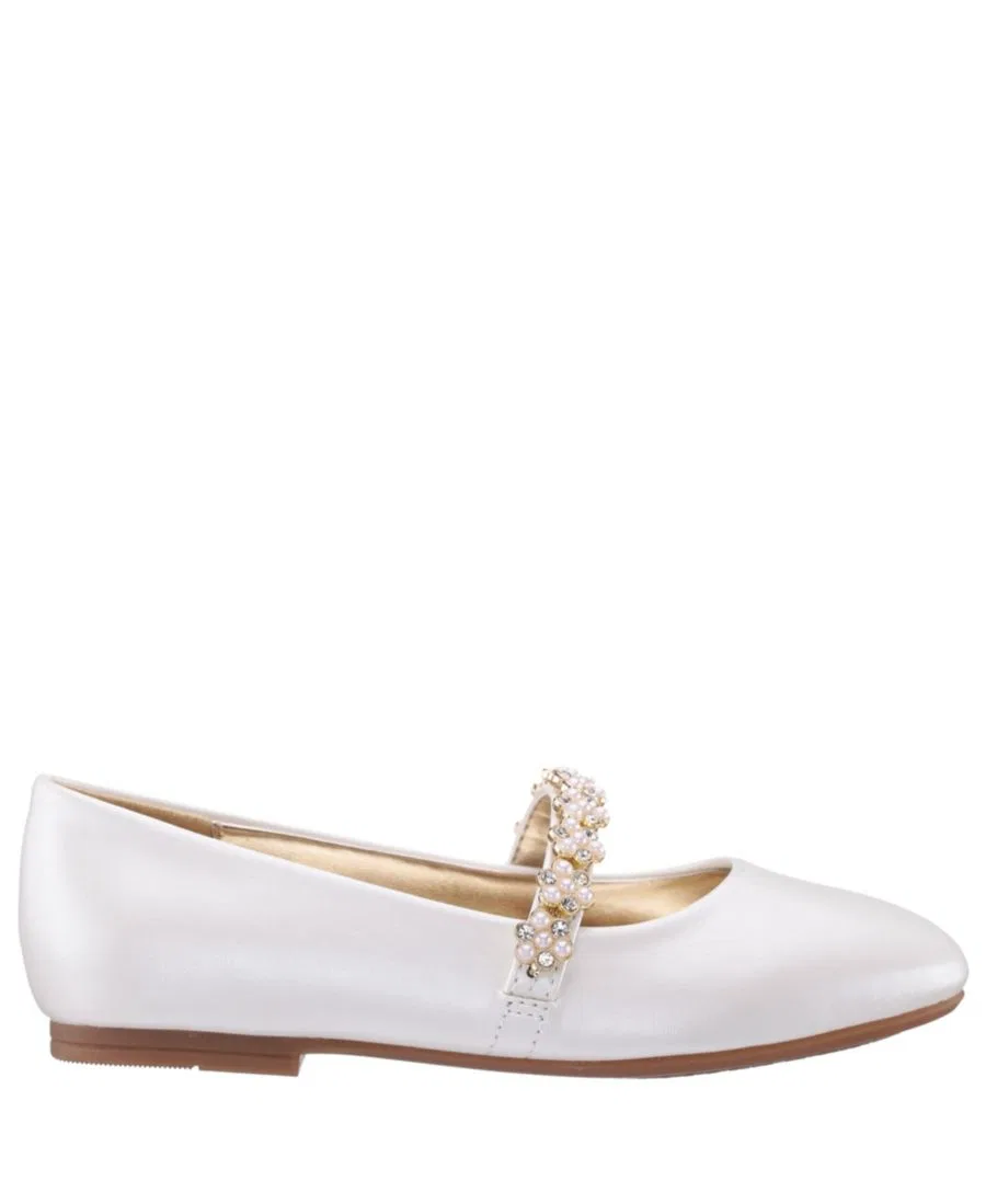 Балетки для девочек с перламутровым блеском, модель Pearlized Ballet Dress Shoe Nina, Ivory — фото 2