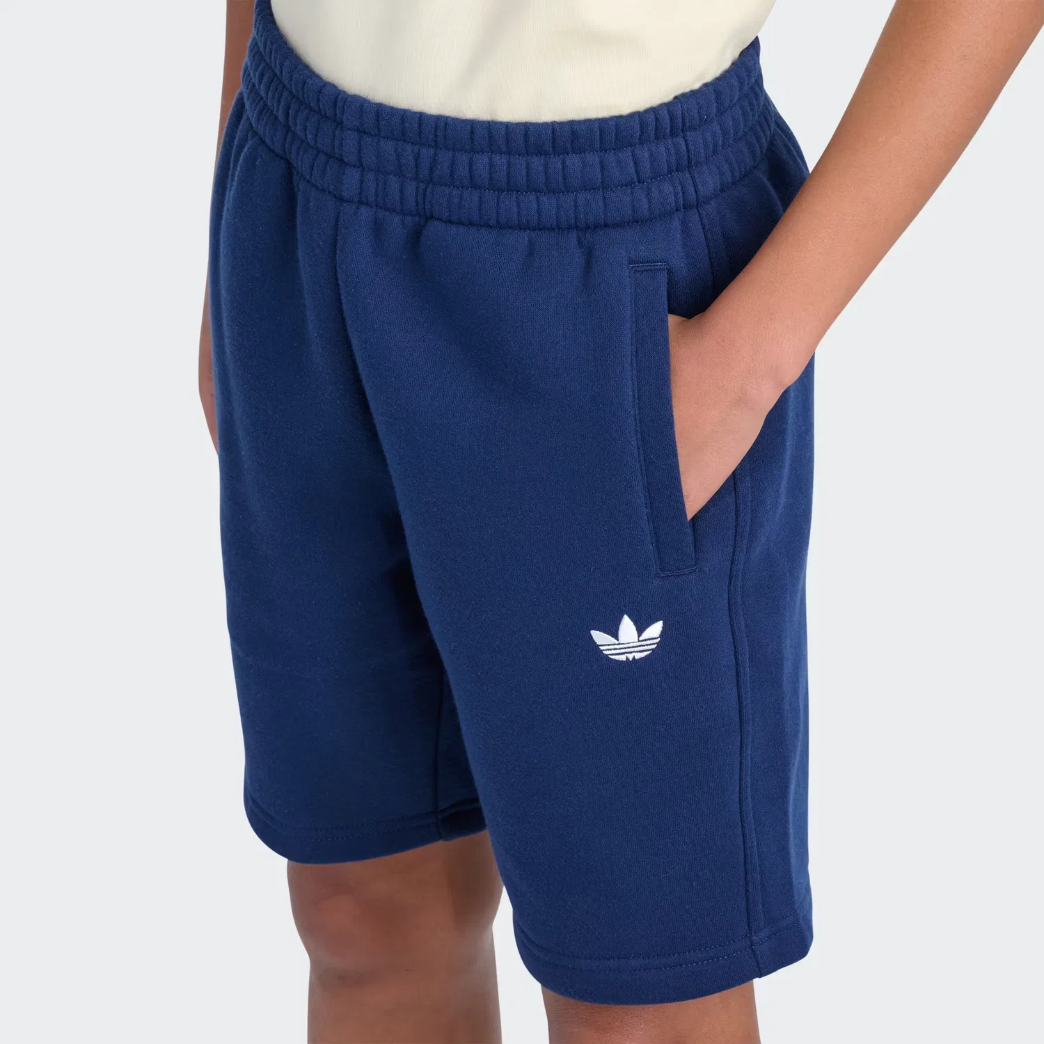 Детские шорты на флисовой подкладке Elastic Waistband Essentials Adidas Originals, темно-синий — фото 4