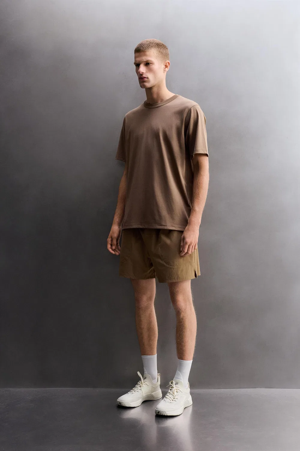 Удобная тренировочная футболка ZARA, Sand — фото 4
