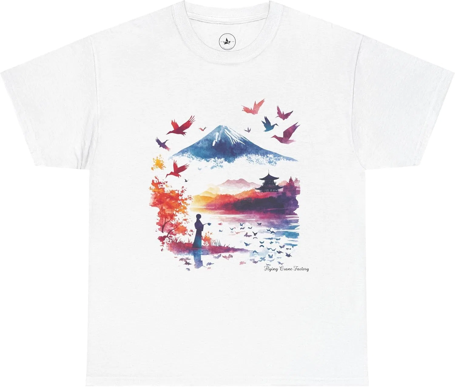 Футболка с оригами-журавлем Gildan, White