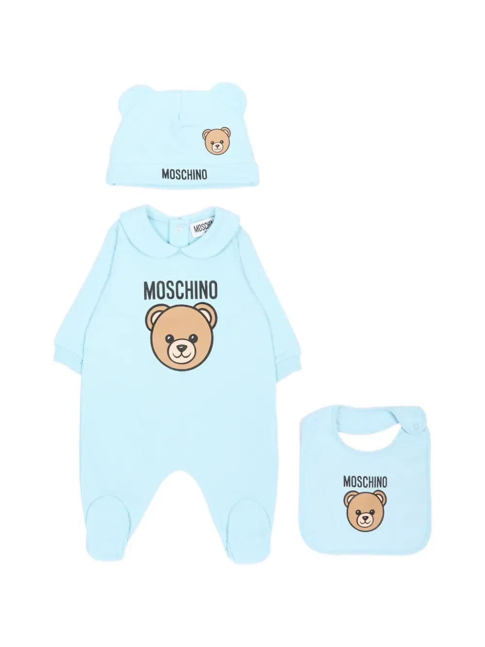 Комплект боди Teddy Bear из трех предметов Moschino Kids, синий