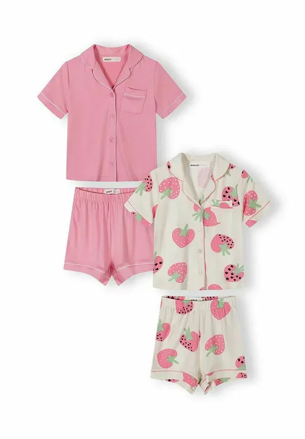 Пижамный комплект с принтом 2 Pack Set Short Sleeve Minoti cream, pink, розовый/кремовый