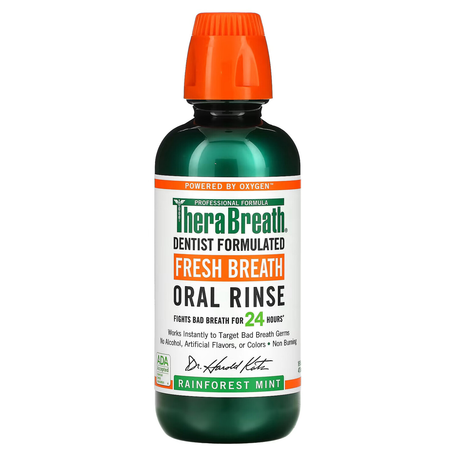 TheraBreath, Fresh Breath, Ополаскиватель для полости рта, мята из тропических лесов, 16 жидких унций (473 мл) — фото 2