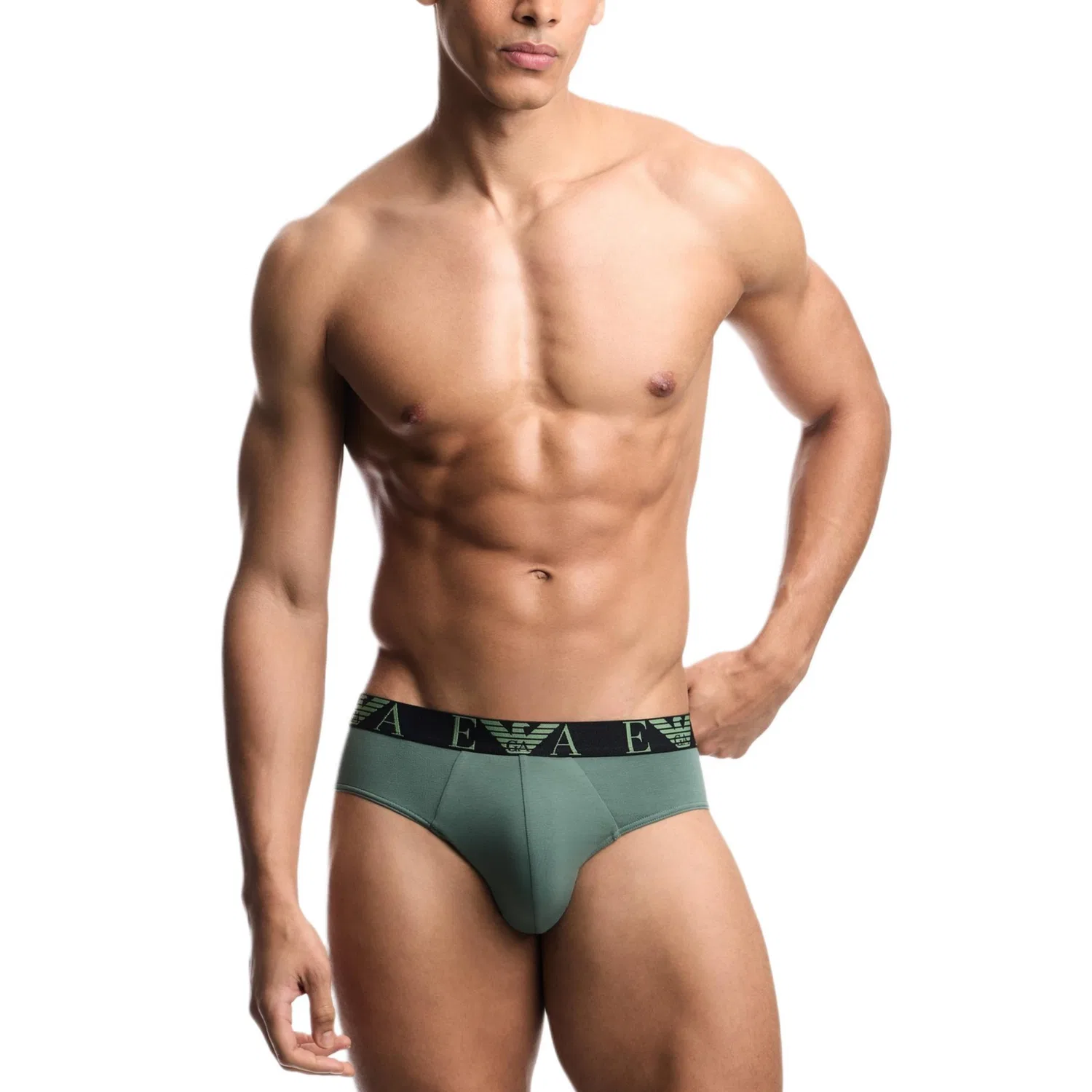 Мужские трусы-боксеры Green+Black+Beige Gray EMPORIO ARMANI — фото 2