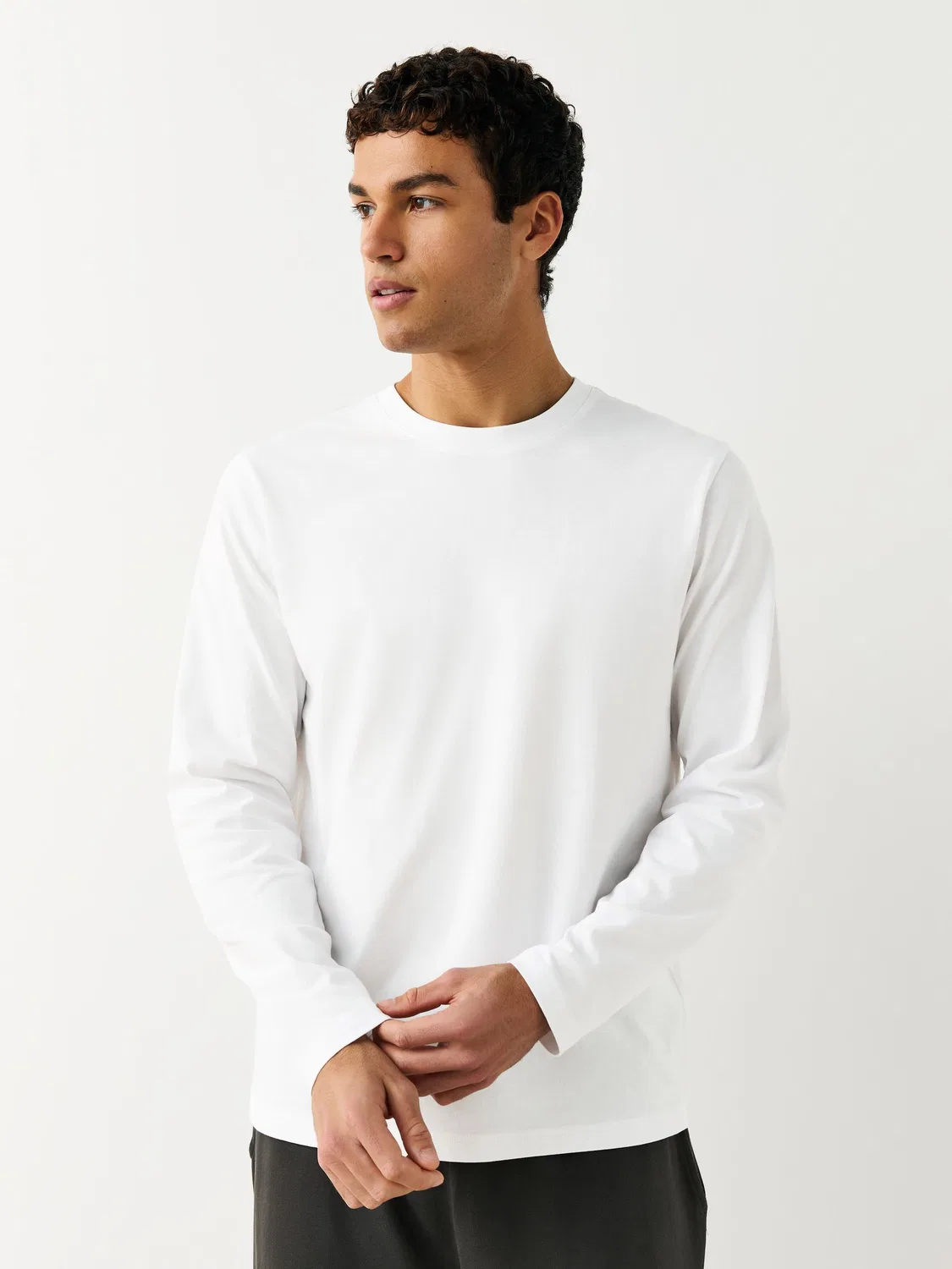 Футболка с длинным рукавом Slim Fit, набор 5 шт Next, белый/черный/серый/темно-синий — фото 4