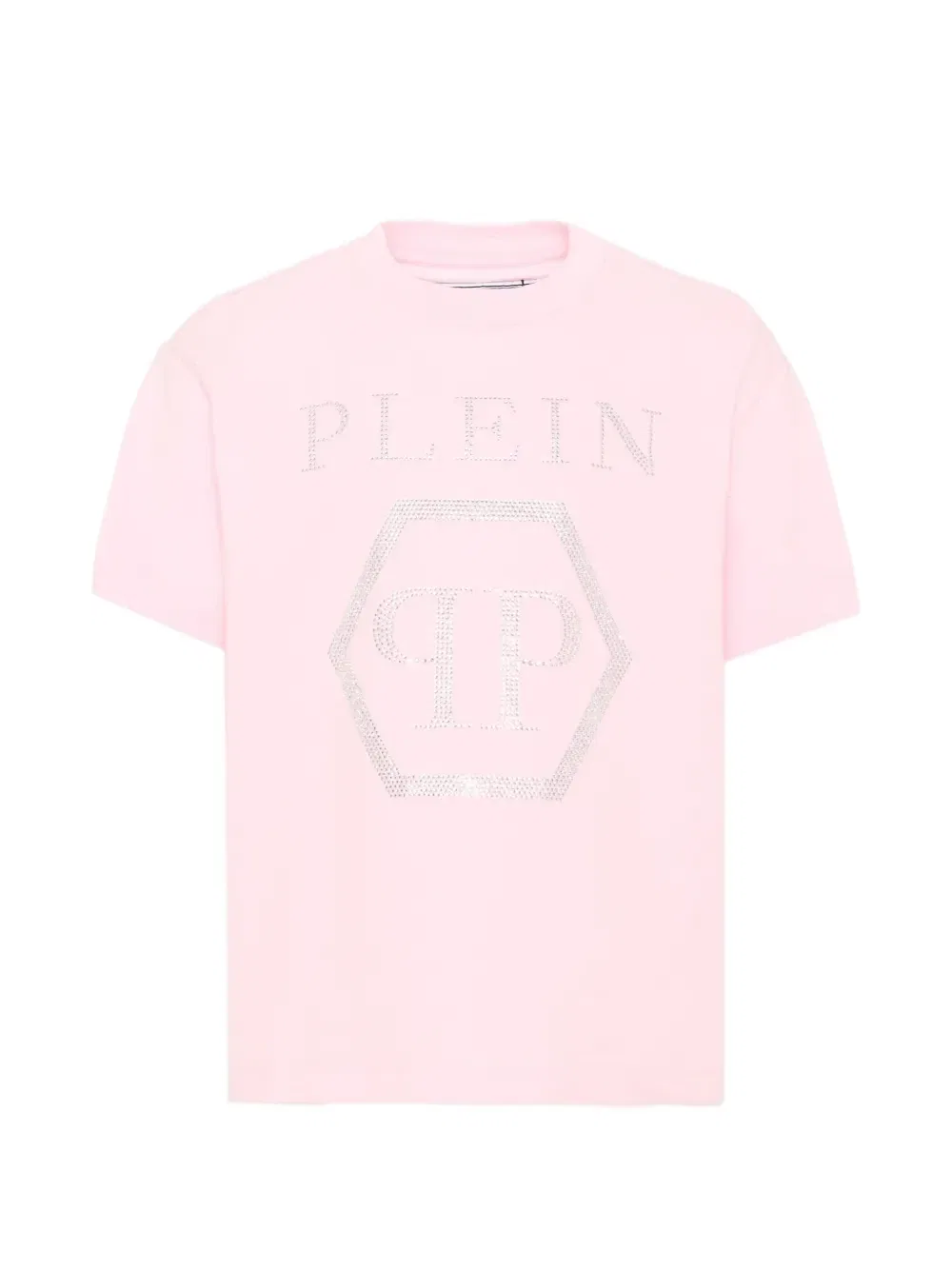 Футболка с логотипом из страз Philipp Plein Junior, розовый
