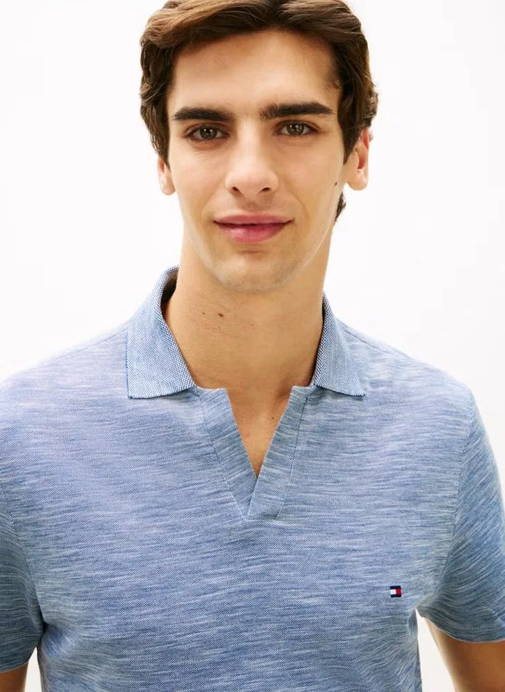 Поло с фактурным узором Regular fit Textured Oxford Pique Tommy Hilfiger, синий — фото 3