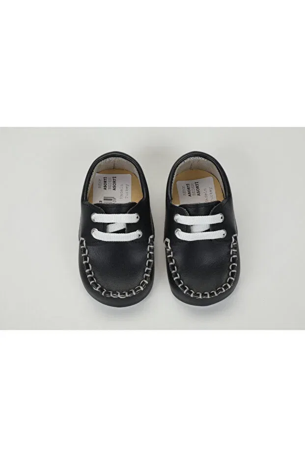 Детские ботинки для новорожденных с кожаными вставками Baby Pattini, Navy Blue — фото 4