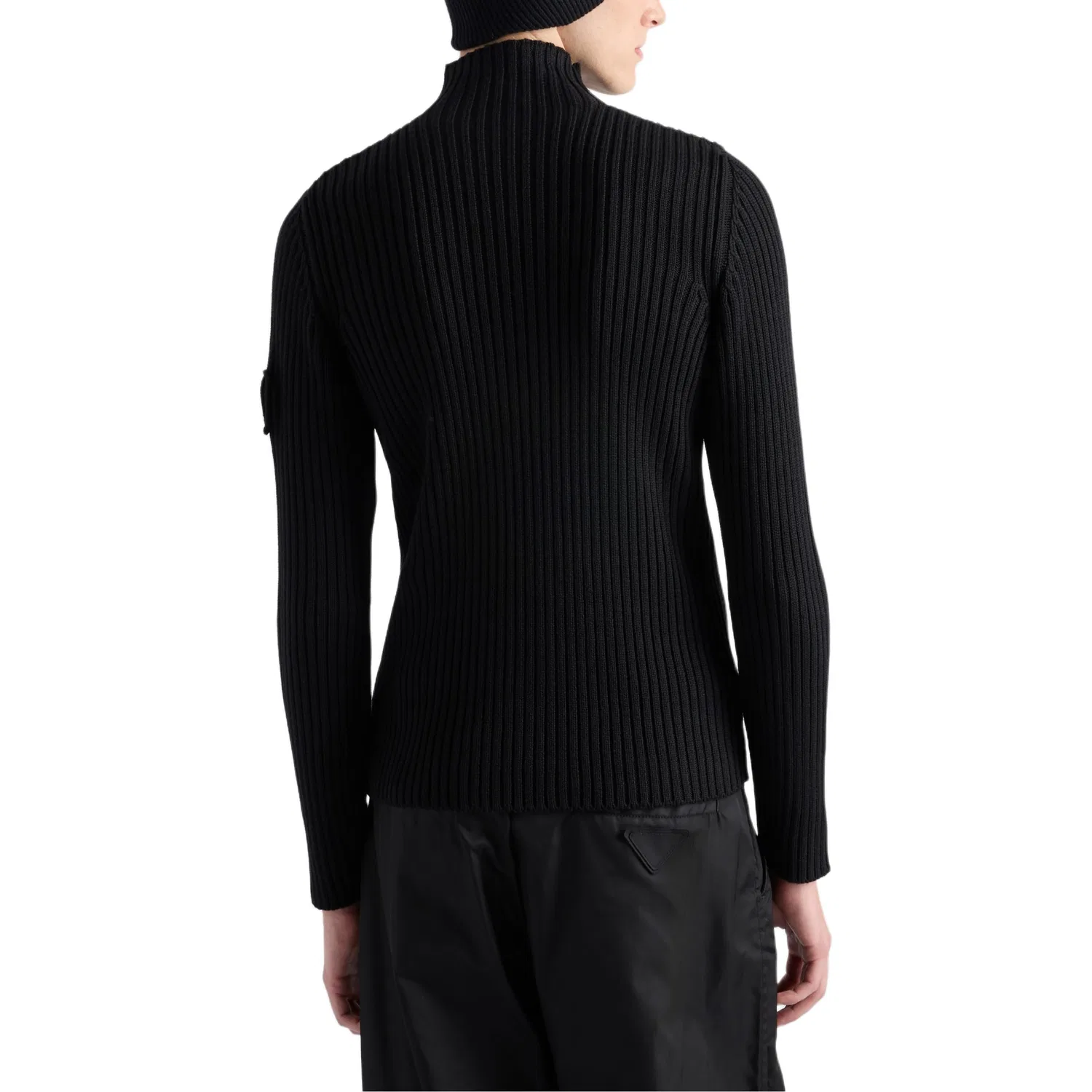 Кардиган high neck zip up, PRADA, Black — фото 4