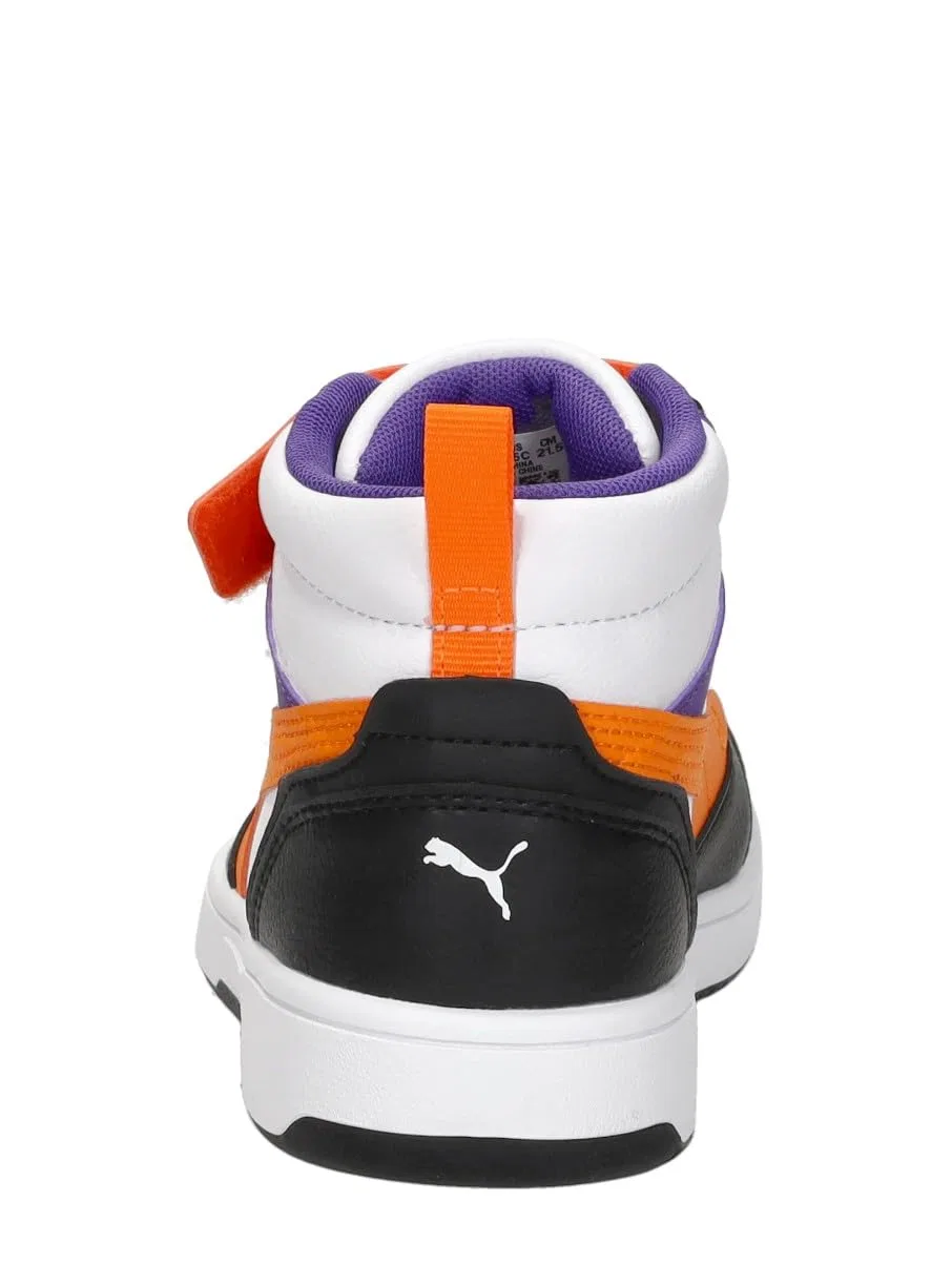 Детские кроссовки для мальчиков спортивные Rebound PUMA Puma White Orange Glo Puma Black — фото 3