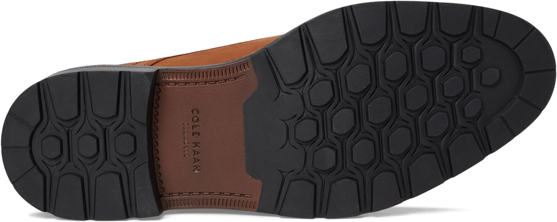 Оксфорды Cole Haan Men's Chamberlin Grand Plain Toe Oxfords, British Tan Nubuck/Black Water Resistant — фото 3