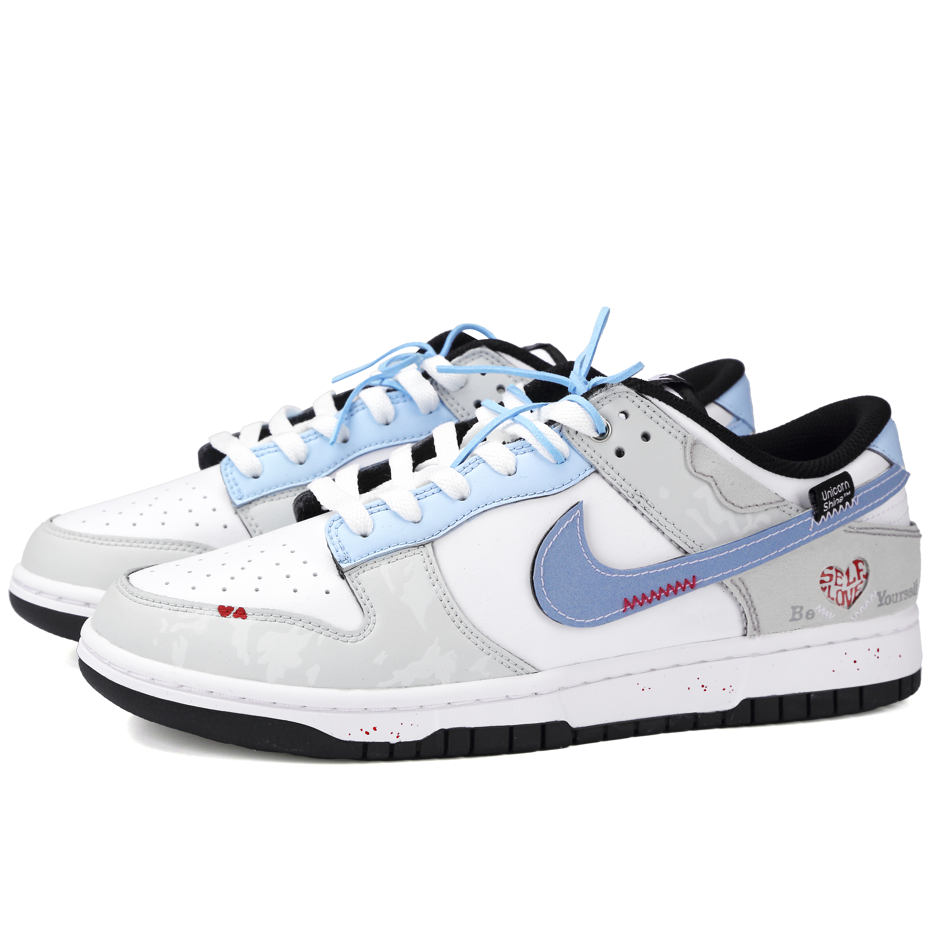 Nike Кроссовки для скейтбординга Dunk First Love Audio Abrasion Resistant Low top Unisex Blue Gray — фото 4