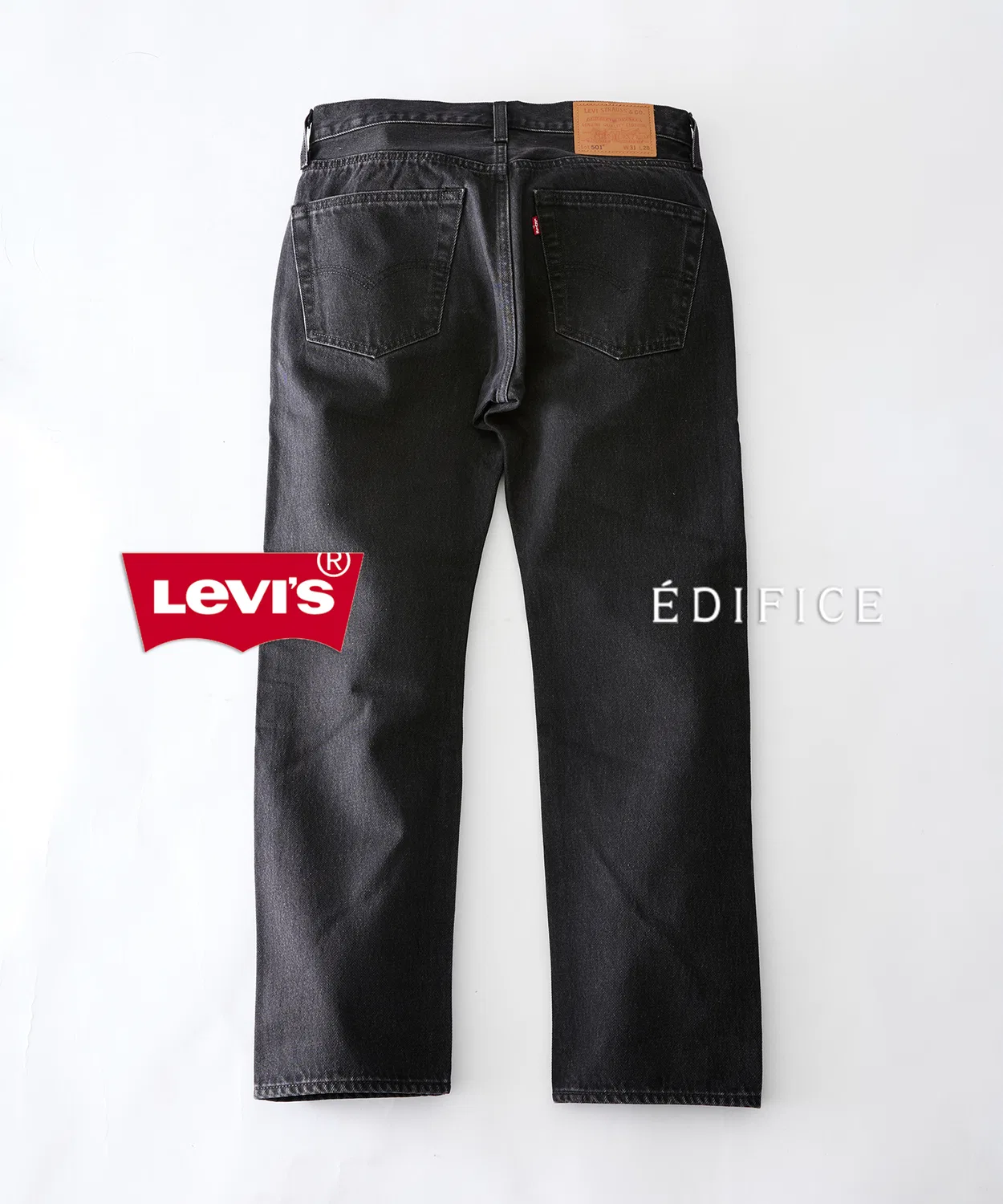 Мужские джинсы прямого кроя с черной отделкой 501 Levi's, Black