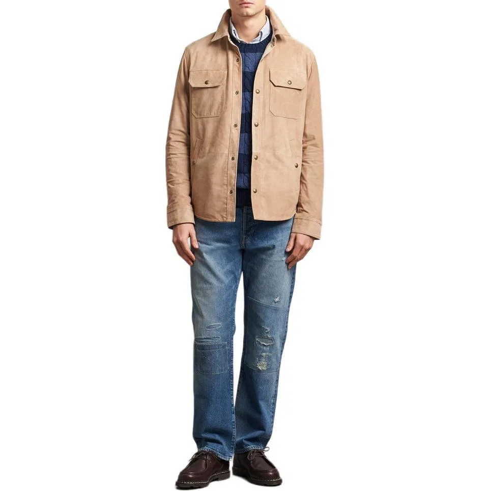 Куртка из кожи, Khaki, Polo Ralph Lauren — фото 4