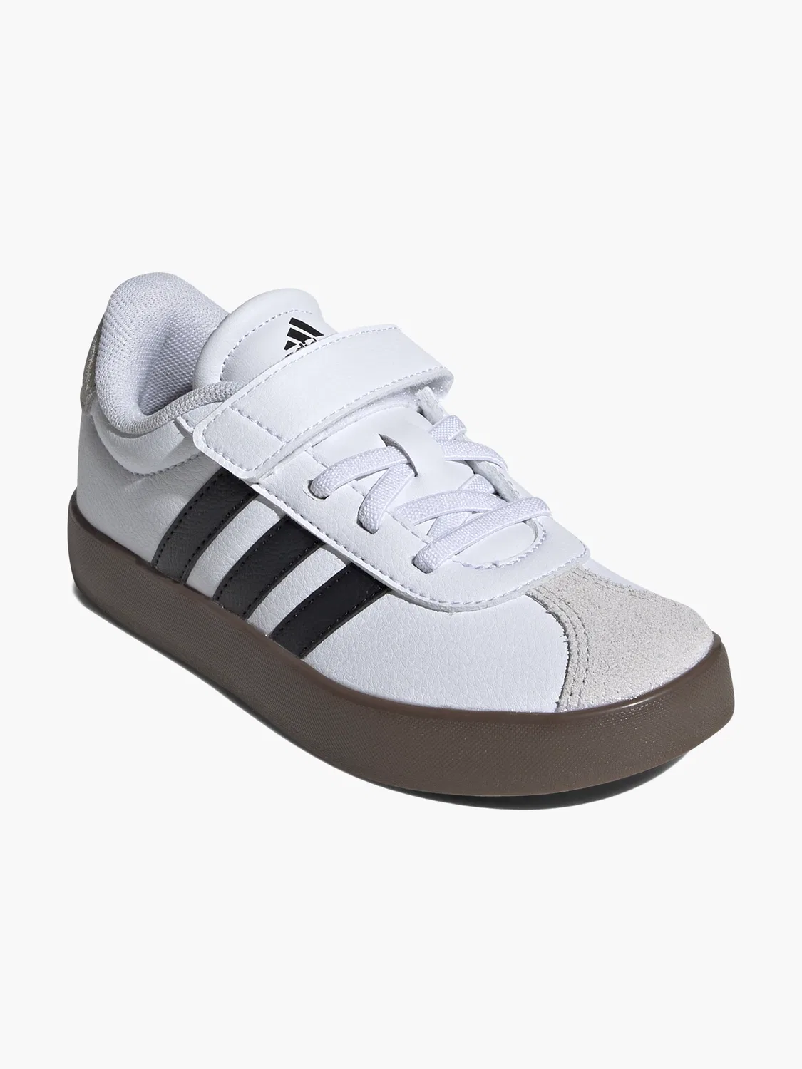 Детские полуботинки на липучке Adidas VL Court 3.0 EL C, серый — фото 2