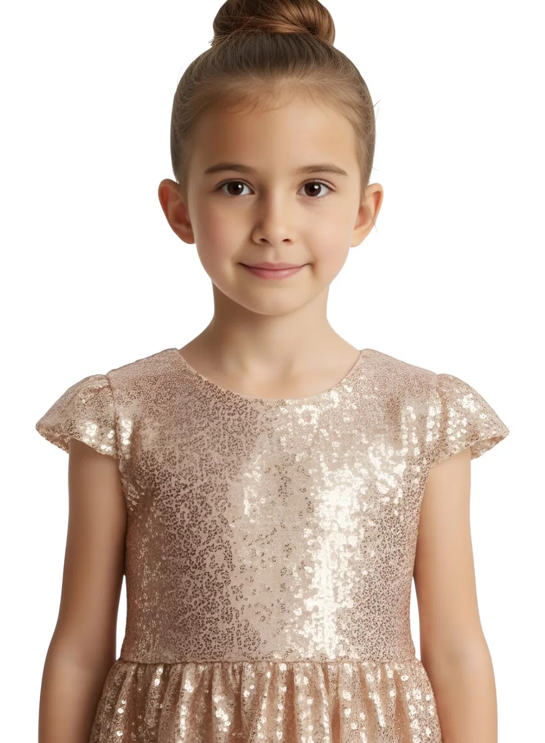 Платье с блестками Gold Sparkle Fun Bidani, розовое золото — фото 3