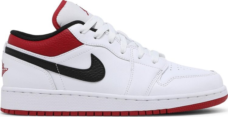 

Кроссовки Air Jordan 1 Low GS White Gym, бело-красный, Красный;серый, Кроссовки Air Jordan 1 Low GS White Gym, бело-красный
