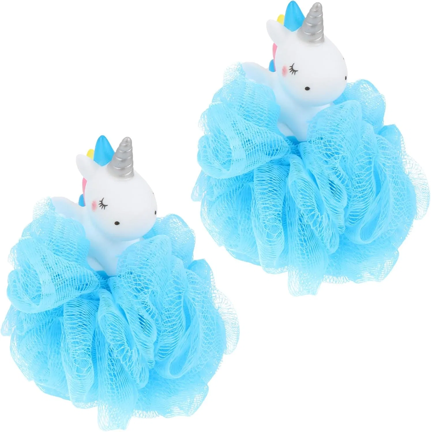 Мочалка для душа из сетки, ibasenice, 2 шт, 14x11x9 см, Blau