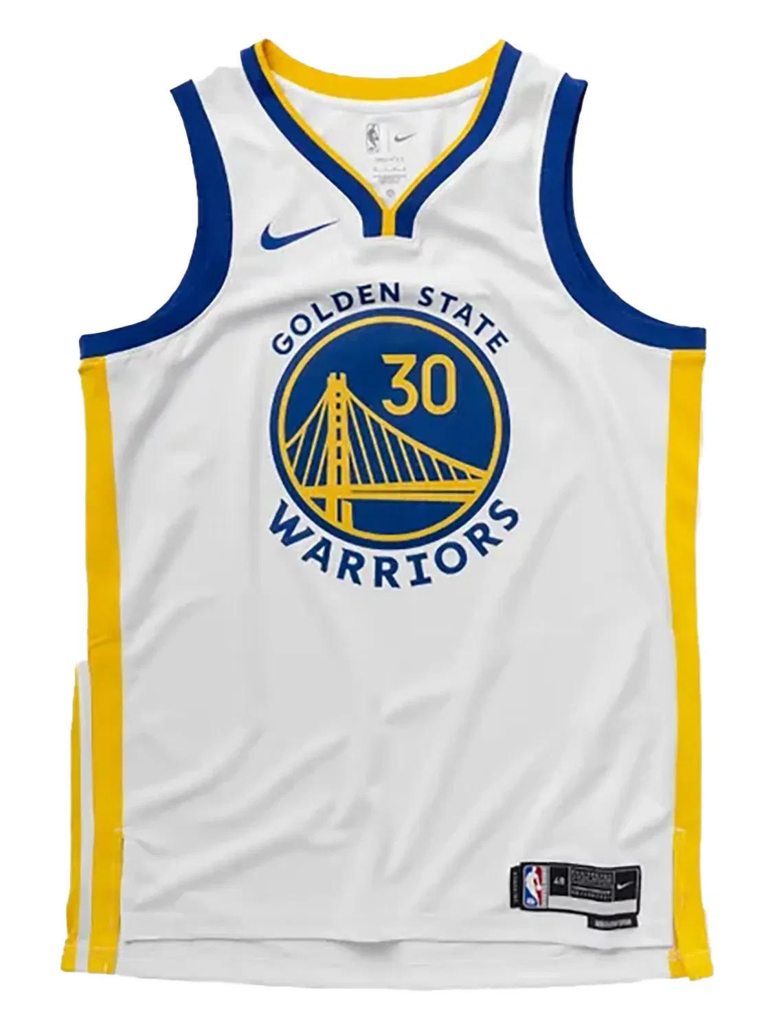 Топ Golden State Warriors Association White/Yellow/Blue из коллаборации с NBA Nike, белый