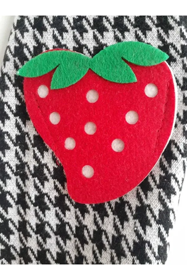 Детские леггинсы для девочек с принтом Strawberry detailed sweater patterned Generic Brands, Black-White — фото 3