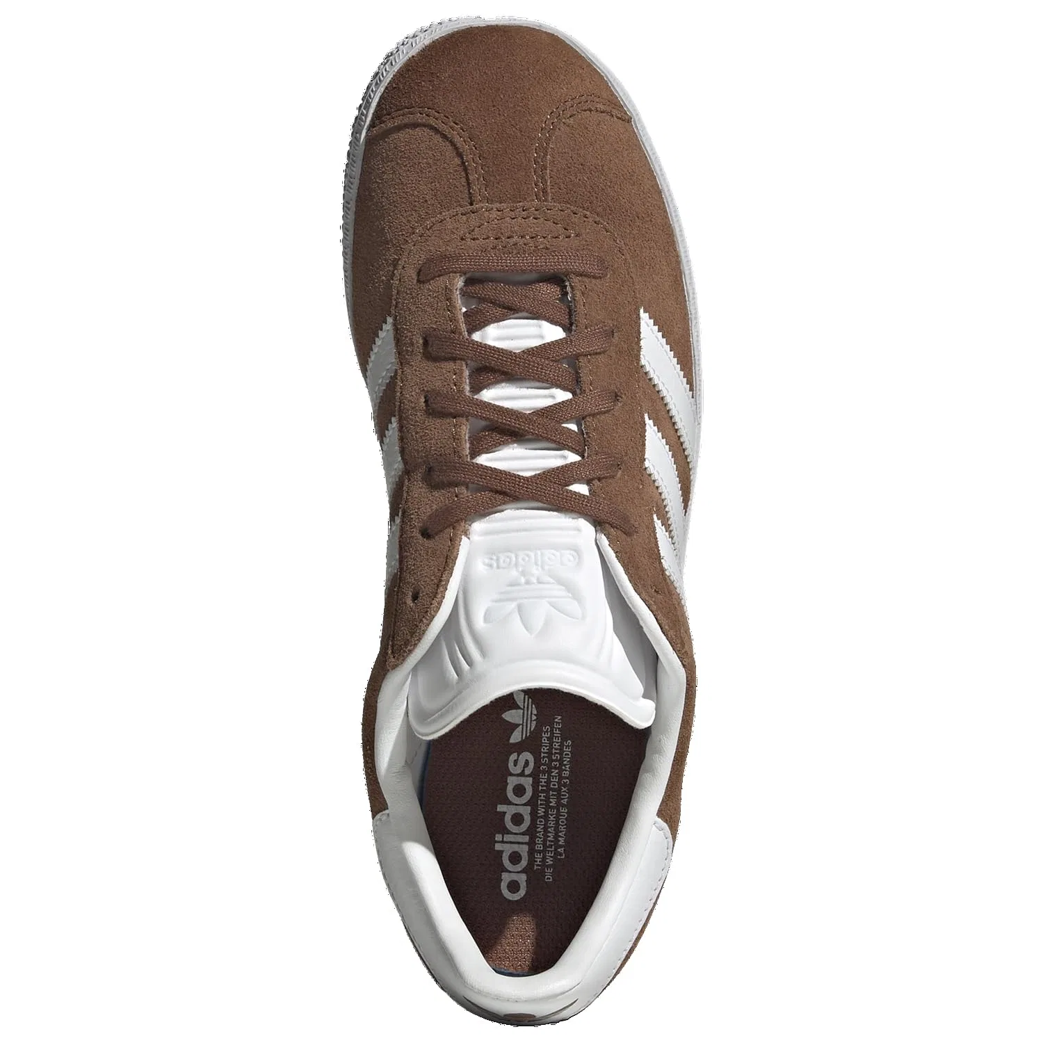 Детские кроссовки для мальчиков с замшевым верхом Adidas Gazelle, Dark Brown White — фото 4