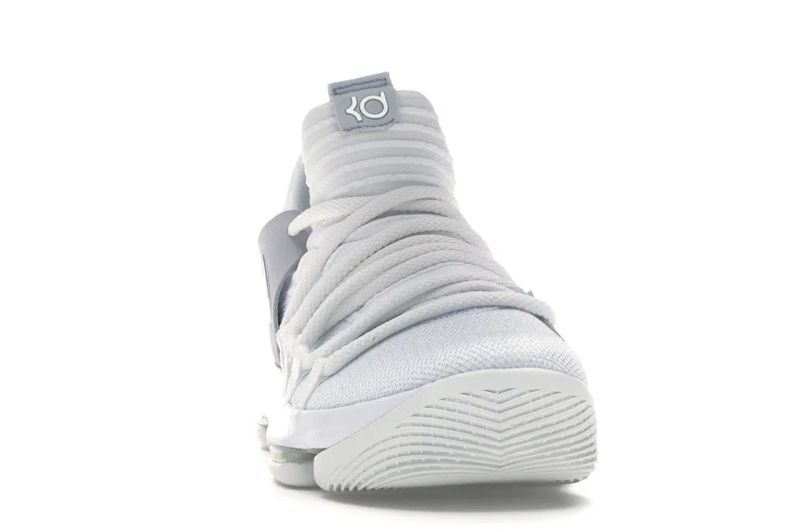 Детские кроссовки для мальчиков баскетбольные Nike KD 10 Still KD, White Chrome Pure Platinum — фото 2
