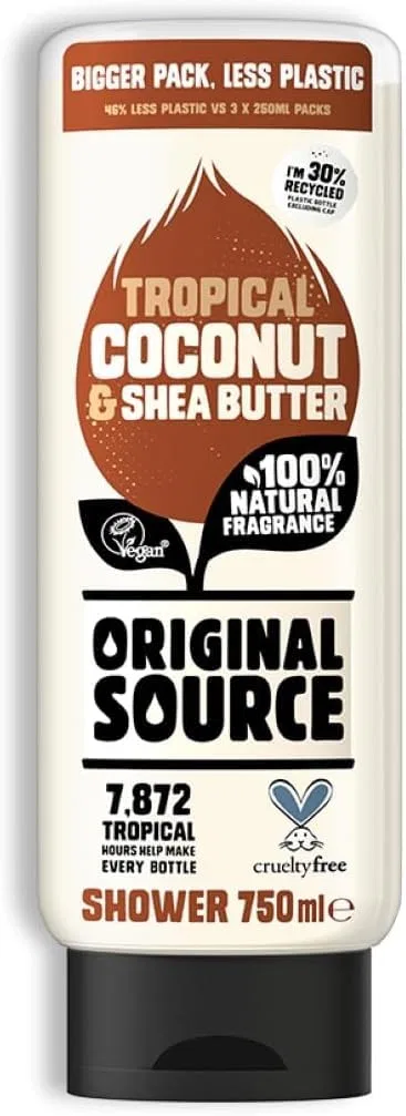 Гель для душа Coconut and Shea Butter, Original Source, 750 мл, White