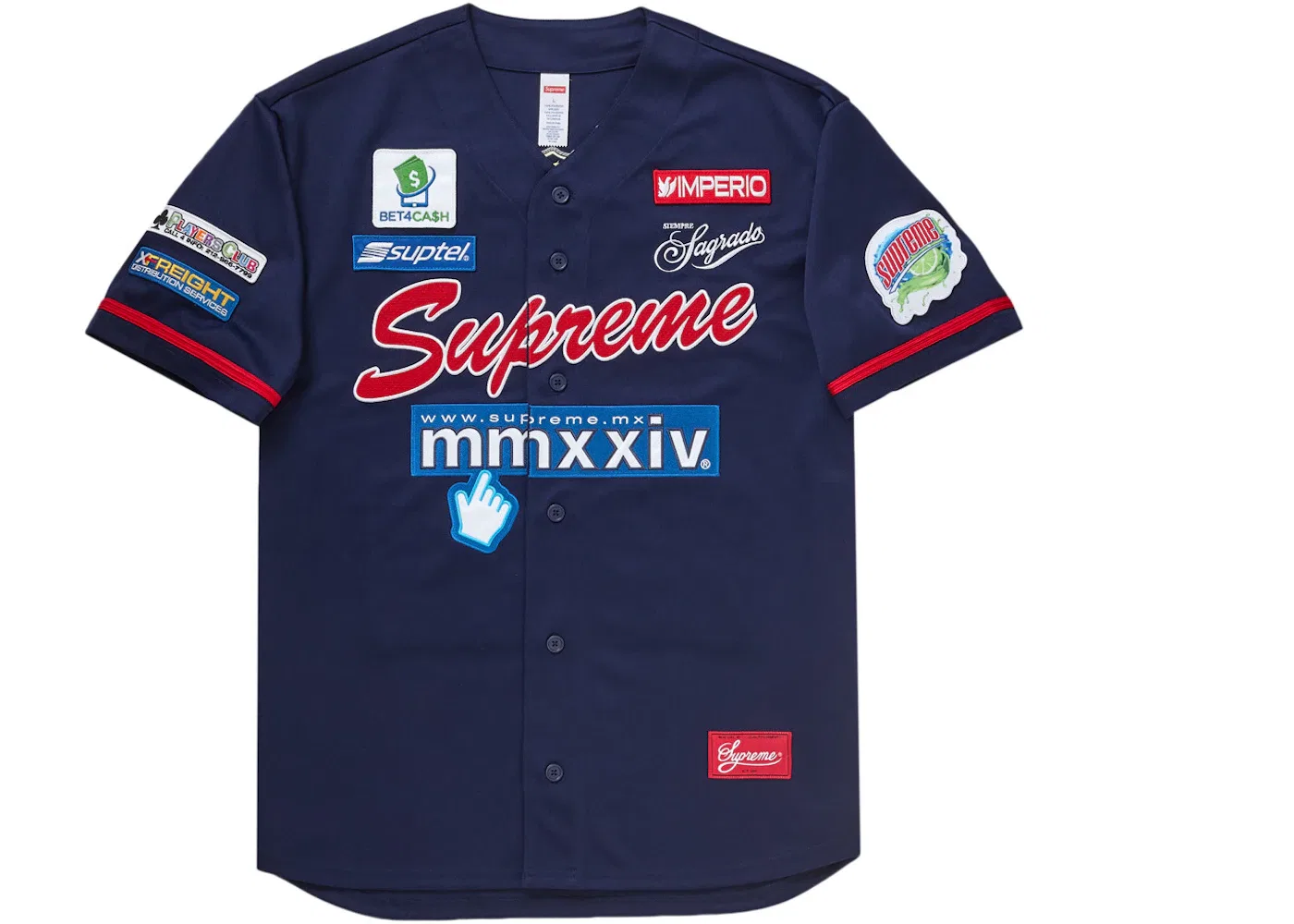 Мужская джерси с капюшоном Supreme Chosen One Baseball Jersey Navy, Navy