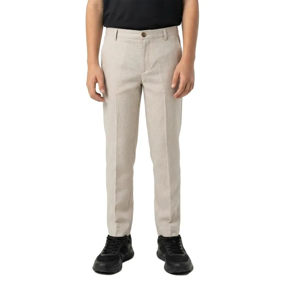 Брюки льняные Martin Summer Jack & Jones, бежевый — фото 3