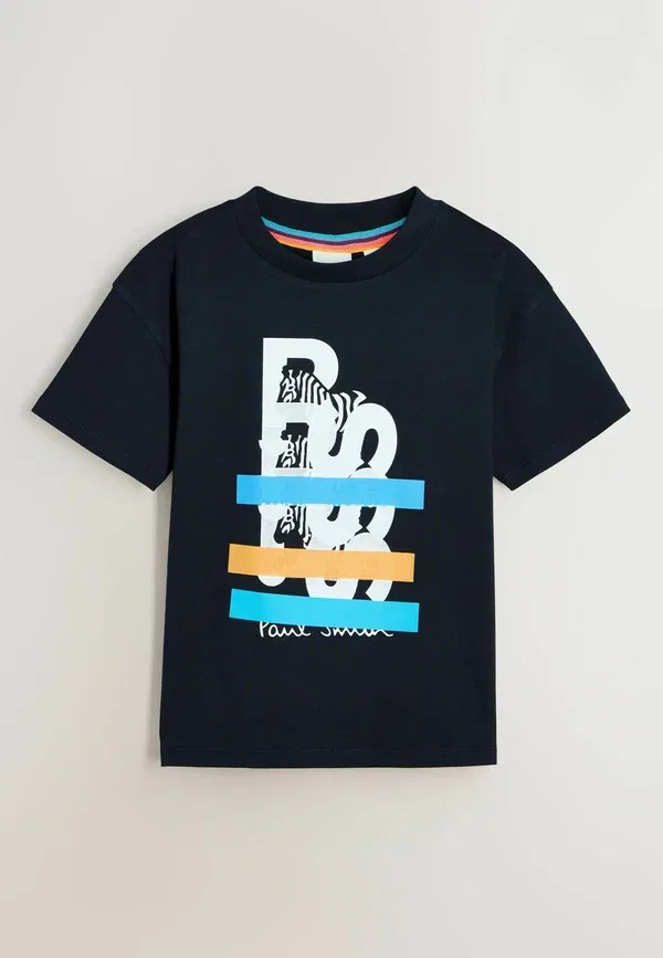 Футболка хлопковая Paul Smith Junior, белый/черный/синий — фото 3