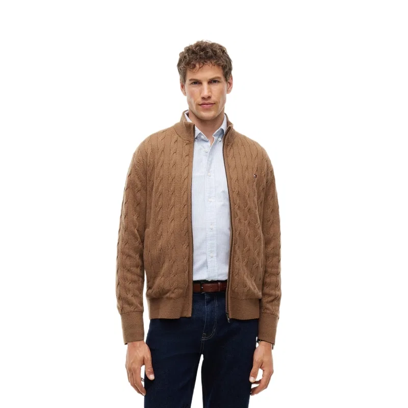Мужской свитер с воротником-стойкой Tommy Hilfiger, Brown HID