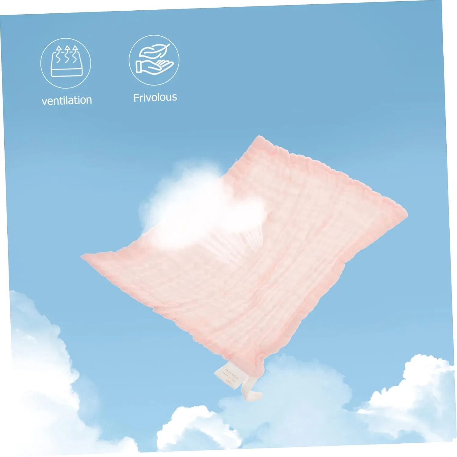 Набор лицевых салфеток 3 шт, хлопковая марля, OFFIGAM, 30x30 см, Light Pink — фото 4