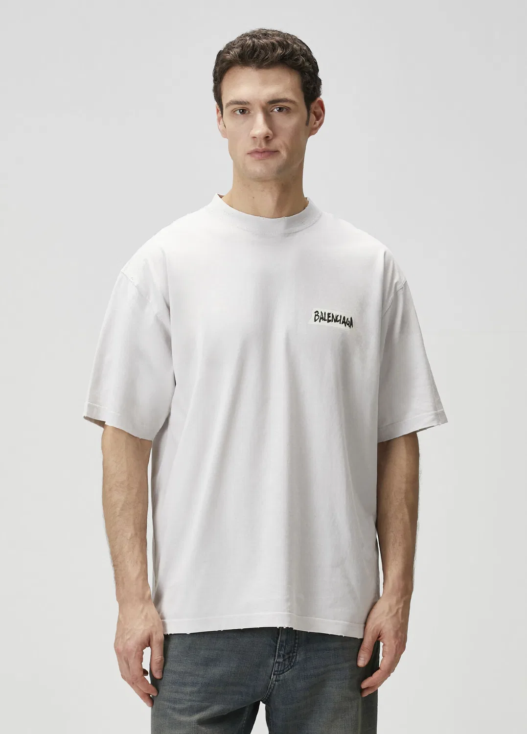 Футболка Balenciaga, светло-серый