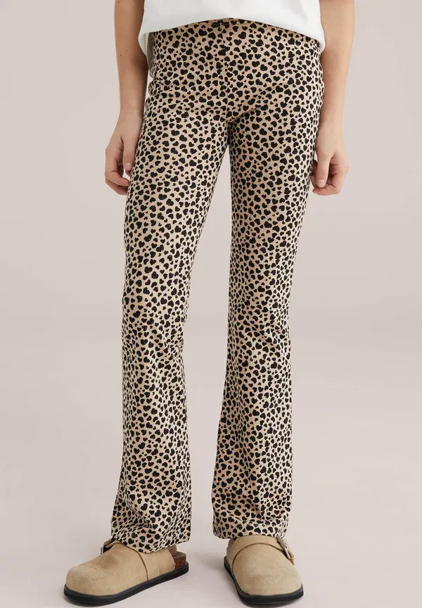Комплект из 2 брюк с принтом Animal print We Fashion, beige, черный/бежевый — фото 3
