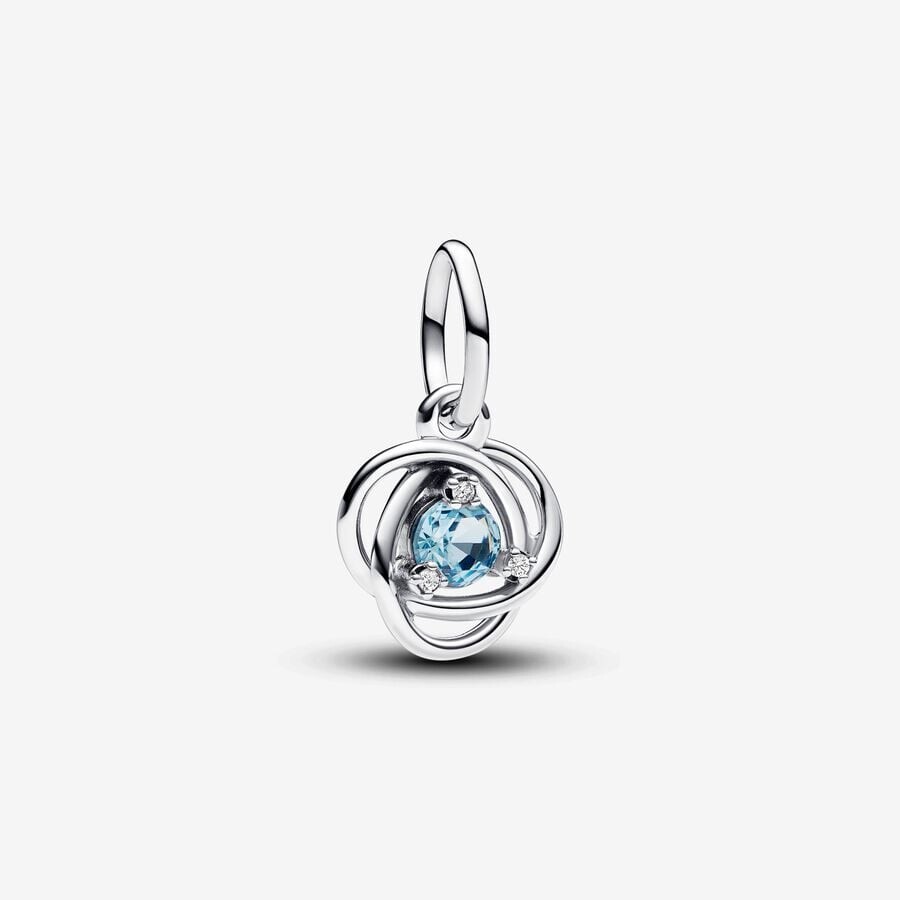 

Шарм Pandora March Sea Aqua Blue Eternity Circle Dangle, серебро/голубой