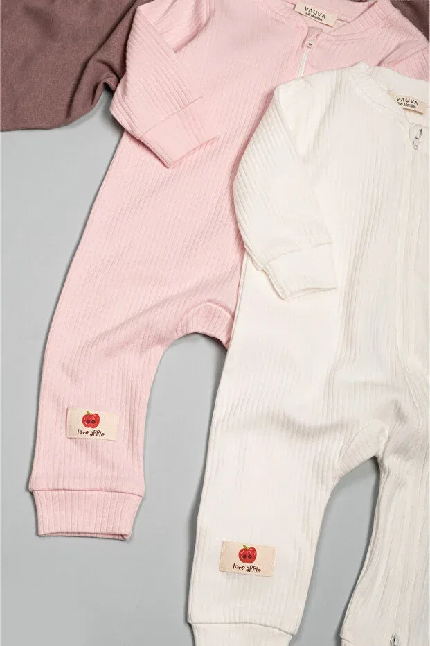 Детский комбинезон для сна с длинным рукавом Basics Vauva, Pink — фото 4