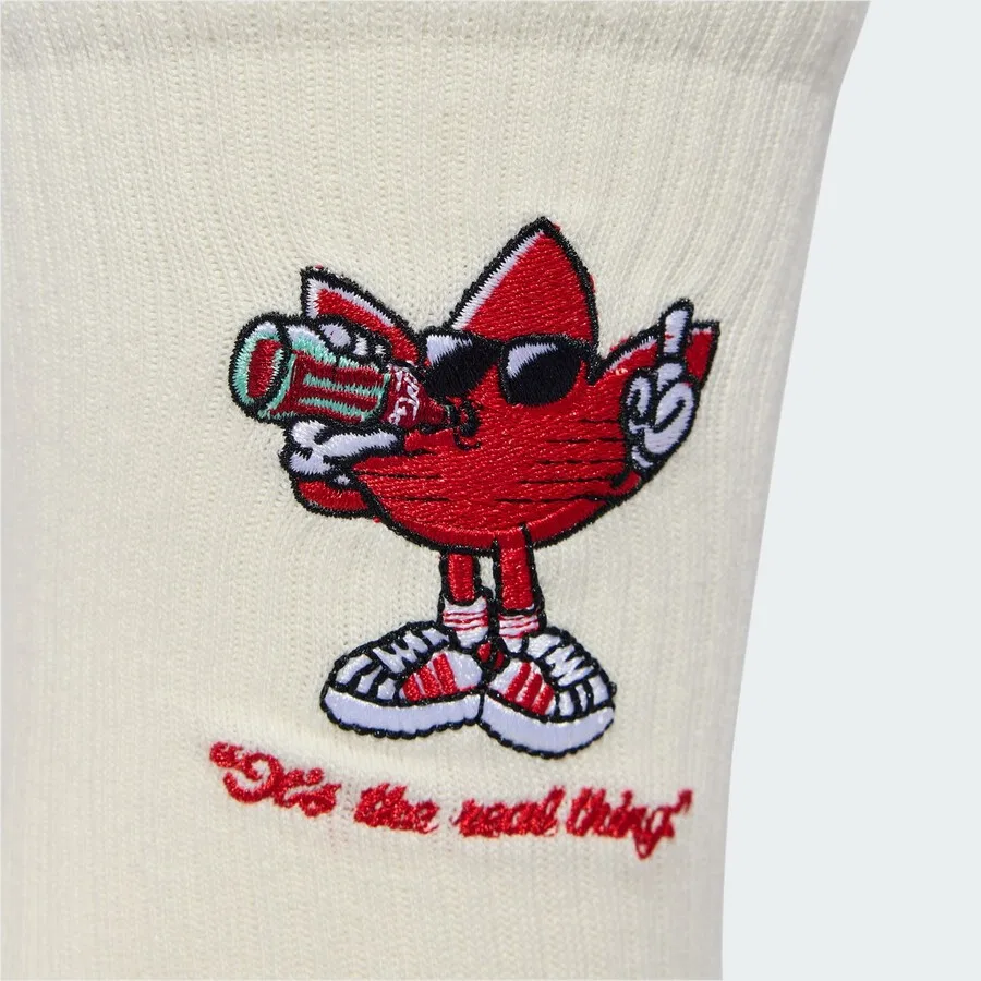Носки ADIDAS ORIGINALS 'Adidas Originals x Coca Cola' белого и натурального белого цвета — фото 4