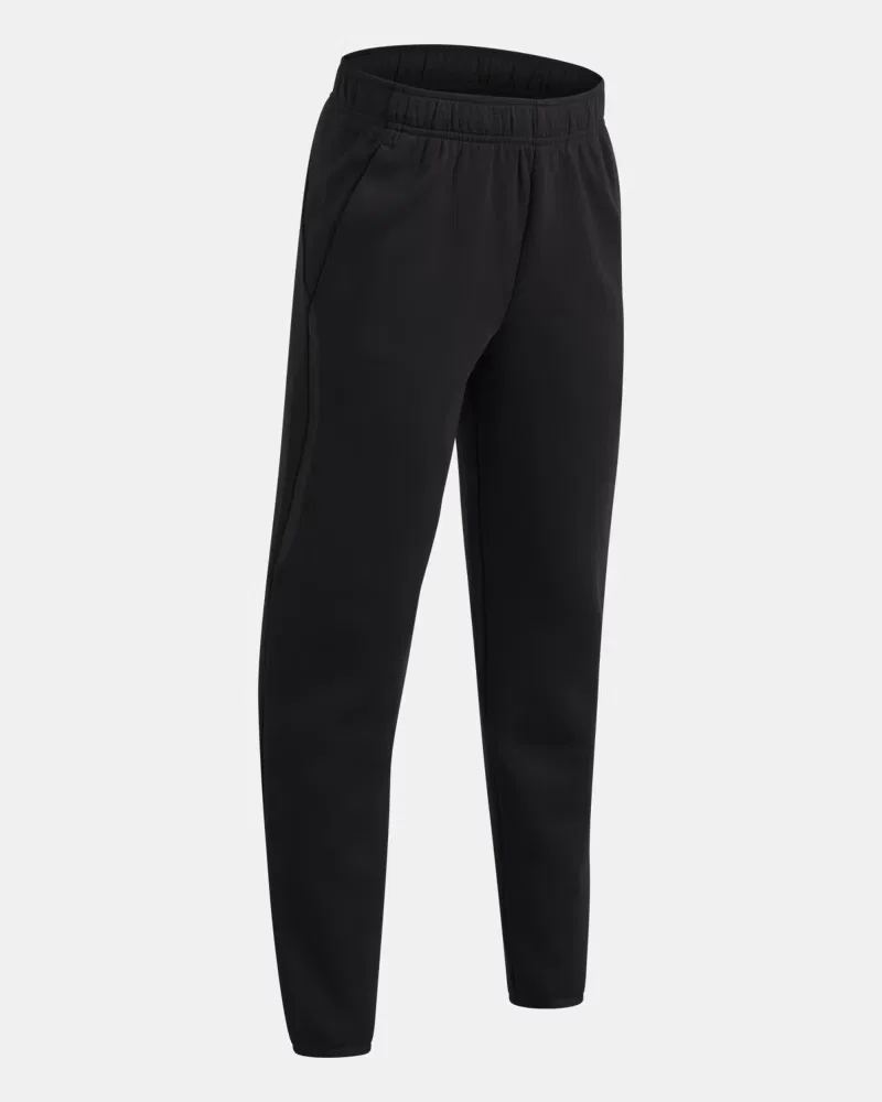 Детские джоггеры для мальчиков 63,5 см из мягкого двойного трикотажа UA Unstoppable Fleece UnderArmour, Ultimate Black/Black — фото 3