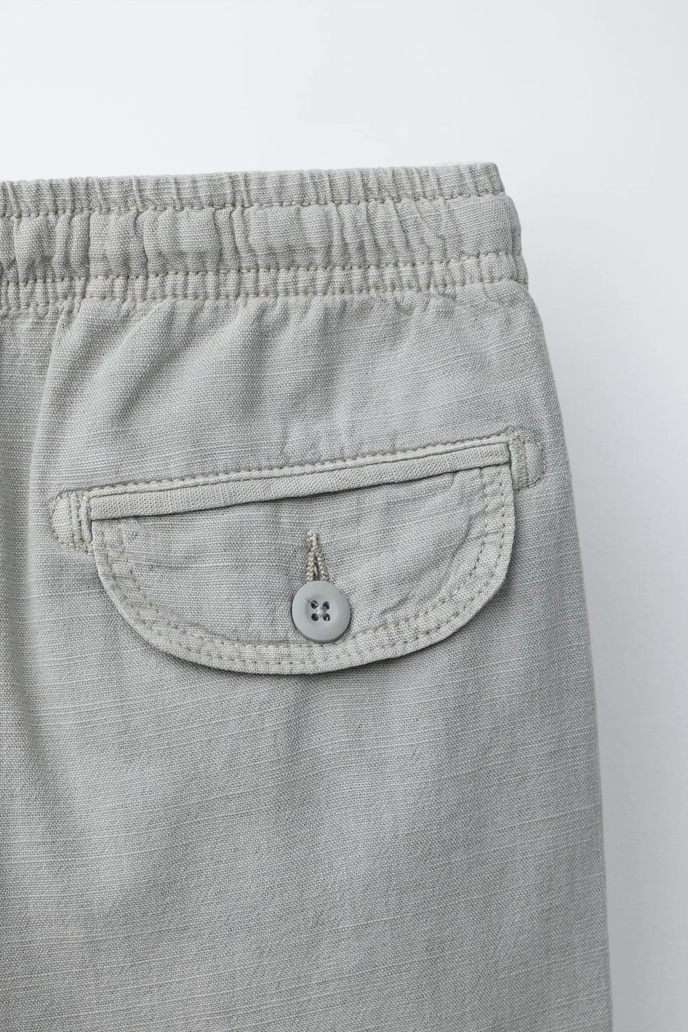 Хлопковые свободные брюки ZARA, Pearl Grey — фото 4