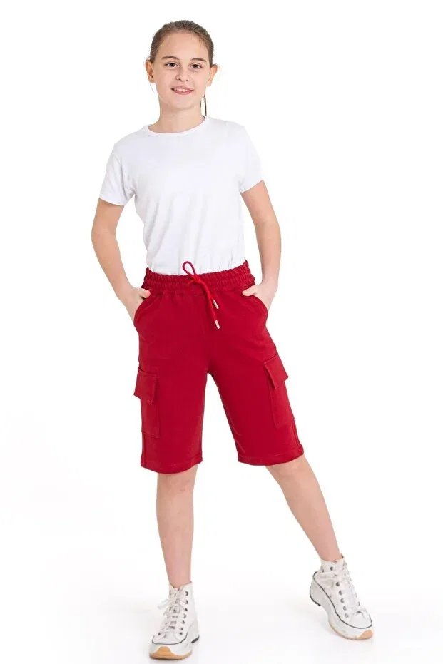 Детские шорты для девочек хлопковые Sports Capri Asyakids Club, Red — фото 2