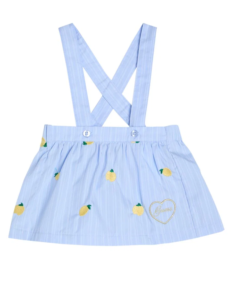 Комплект из боди и сарафана-юбки, с металлизированным логотипом GUESS, White/Blue — фото 4