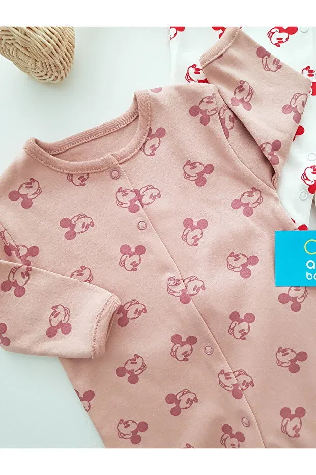 Детский комплект боди-комбинезонов для девочек с принтом Artıbebe, Pink — фото 2